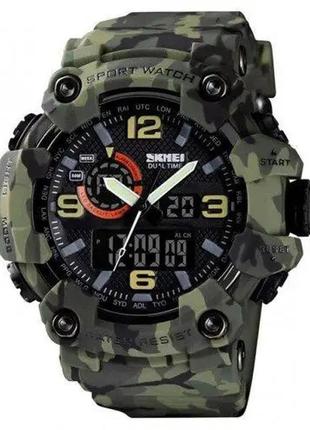 Чоловічий наручний годинник skmei camo green 1520cmgn без подарункової коробки