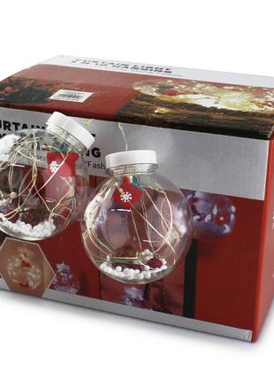 Гірлянда xmas ww-1 copper curtain ball lamp 7258 сніговик тепле біле світло