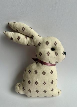 Льняной кролик украинский ручная работа на подарок2 фото