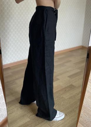 Класні льняні широкі штани палаццо5 фото