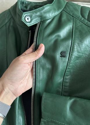Зеленая кожаная куртка g star raw5 фото