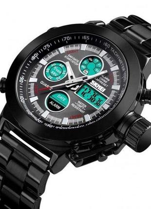 Чоловічий наручний годинник skmei black 1515bk без подарункової коробки
