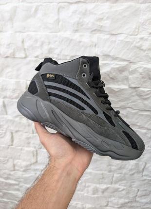 Зимние мужские кроссовки adidas negro yeezy chart 700 v2 art(без лого) (мех)41-42-43-44-45-46