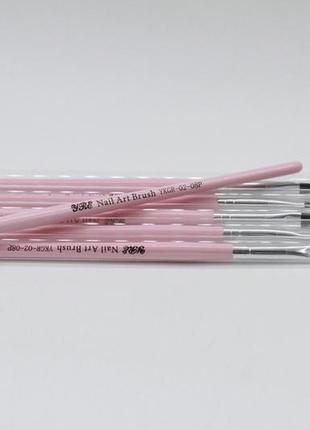 Кисть ykgr д/ геля скошен ворс розавый yre №4,6,8