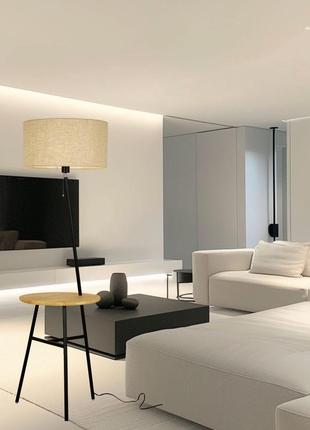 Современный торшер со столиком (918-f8332-1 wood)