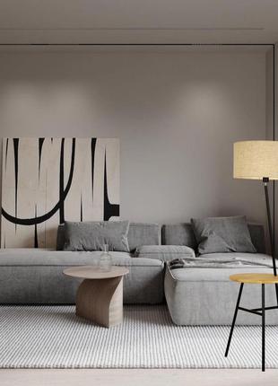 Современный торшер со столиком (918-f8332-1 wood)