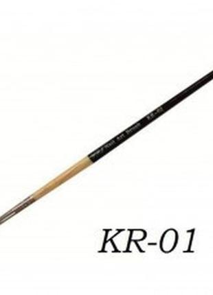 Кисть для геля деревянная ручка зауженный ворс kr-01#