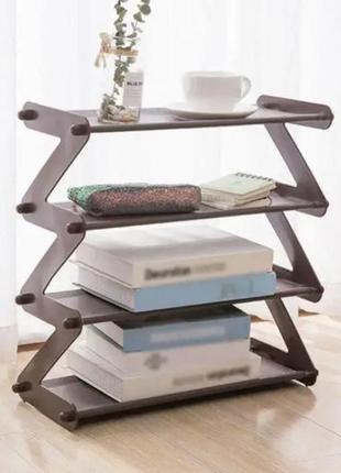 Полиця стійка органайзер для взуття 4 полиці shape shoe rack (рожевий,сірий) tv11-16 (36)