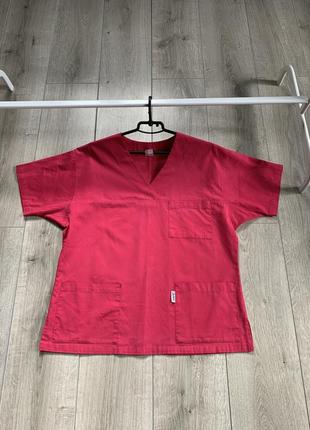 Медицинская одежда медицинская рубашка размер 50 52 розового цвета качественная1 фото