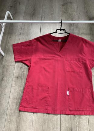 Медичний одяг медична сорочка розмір 50 52 рожевого кольору якісна2 фото