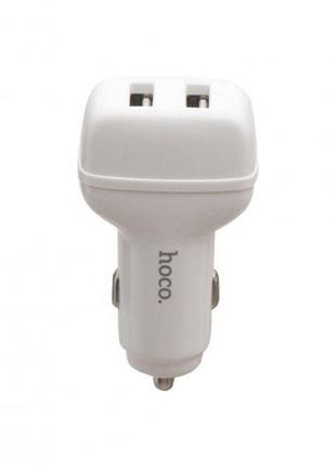 Адаптер автомобільний hoco leader z36 2usb 2.4a white