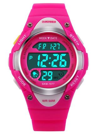 Детские наручные спортивные часы skmei 1077 (розовый)