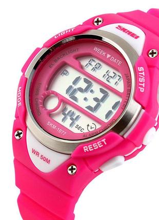 Детские наручные спортивные часы skmei 1077 (розовый)