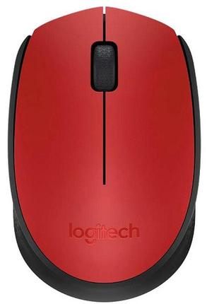 Мышка беспроводная logitech m171 wireless 1000dpi 3кн красная с черным