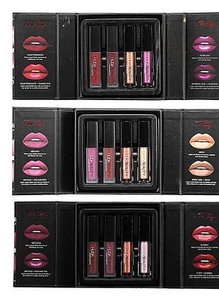 Набір рідких помад для губ 4в1 huda beauty