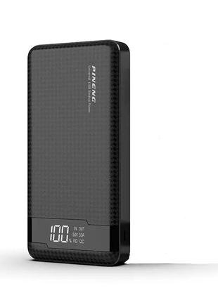 Портативний зовнішній акумулятор pineng pn-861 20000 mah power bank чорний