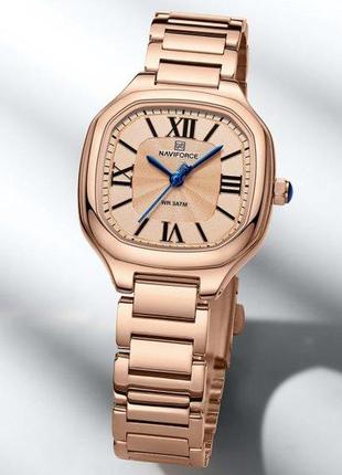 Женские наручные часы naviforce carrera (rosegold)8 фото