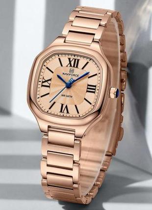 Женские наручные часы naviforce carrera (rosegold)6 фото