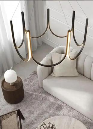 Светодиодная led-люстра световая симфония pj859 black (65см)