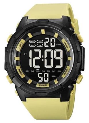 Часы наручные мужские skmei 1845yl 5 atm 51 мм black/yellow