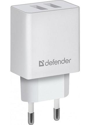 Зарядное устройство для defender upa-22 810026 2xusb 2.1a/5в белый