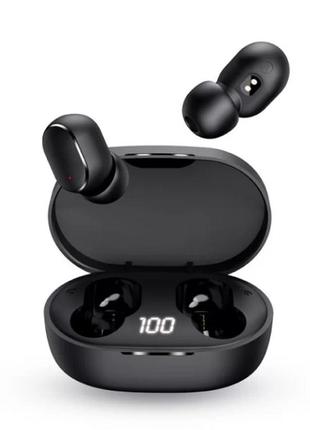 Бездротові bluetooth навушники redmi airdotspro з кейсом (червона коробка) чорні