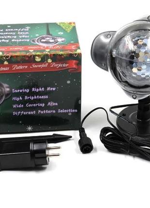 Лазер диско проектор вуличний wl-809 snow flower lamp (4 кольори) 1 режим