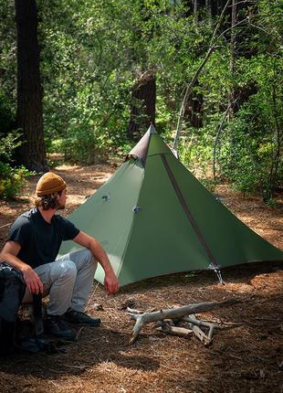 Сверхлегкая одноместная палатка с острой верхушкой naturehike nh17t030-l (темно- зеленая)