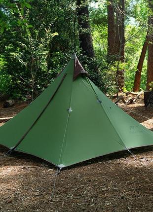 Сверхлегкая одноместная палатка с острой верхушкой naturehike nh17t030-l (темно- зеленая)