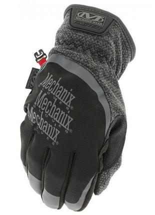 Зимові тактичні рукавиці утеплені coldwork fastfit mechanix (black-grey) xl