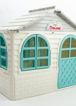 Детский домик для игр doloni средний 130х120х130см (серо-бирюзовый)