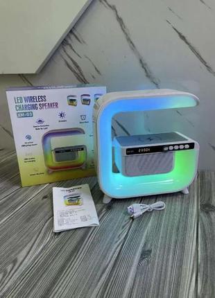 Аккумуляторный ночник g-smart g3 mini rgb с bluetooth колонкой и зарядкой для телефона