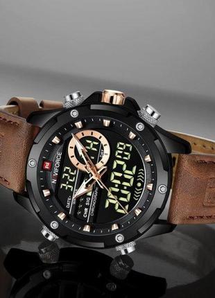 Тактические водостойкие кварцевые часы naviforce pride black
