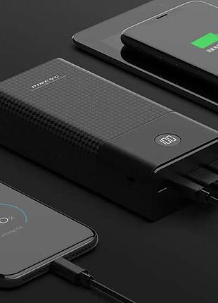 Портативний зарядний пристрій pineng pn-899 30000mah power bank чорний3 фото