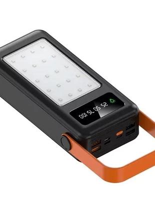 Портативний зарядний пристрій bilintong 50000mah power bank + led лампа чорний