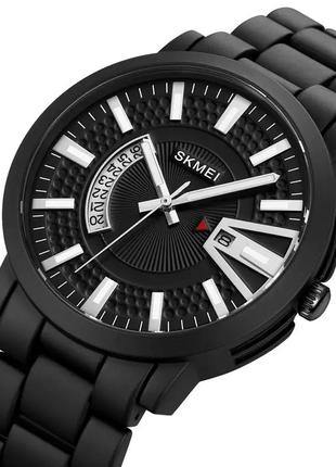 Мужские часы skmei 1985 на браслете (черные с серебристым)