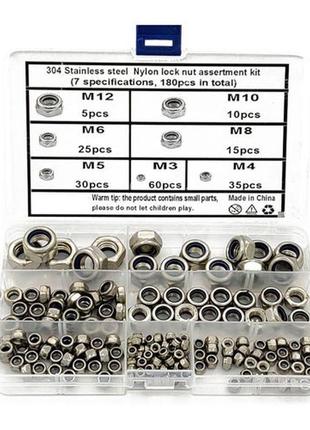 Гайка стопорная шестигранная, контргайка m3-m12, нержавейка