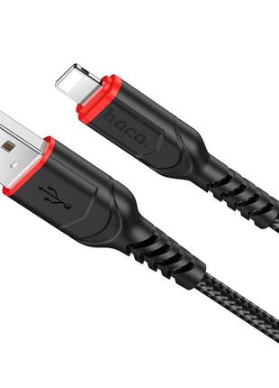 Кабель hoco lightning victory charging data cable x59 1m 2.4a black