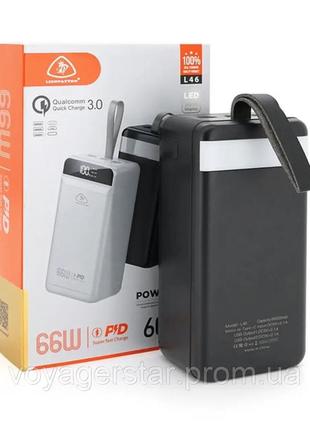 Портативна мобільна батарея power bank lionpatton 60000mah (чорний)
