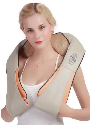 Універсальний масажер для шиї і спини massager of neck kneading 55w оригінал шиацу (роликовий)