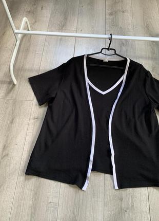 Блуза батал великого розміру 60 62 чорного кольору2 фото