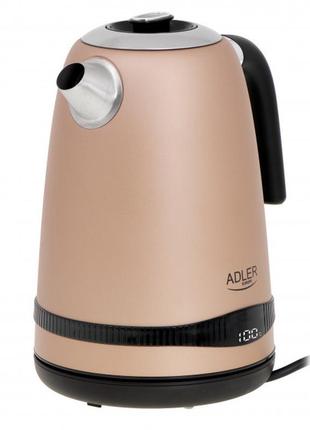 Чайник adler ad 1295 40-100 ° c 1,7 л з рк-дисплеєм, контролем та технічним обслуговуванням температури