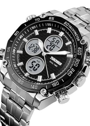 Чоловічий класичний наручний годинник skmei 1302 (сріблястий)