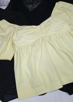 Лимонный топ блуза с открытыми плечами2 фото