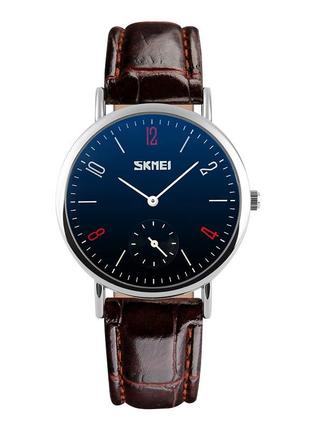 Женские классические часы skmei 9120 brown blue ledi