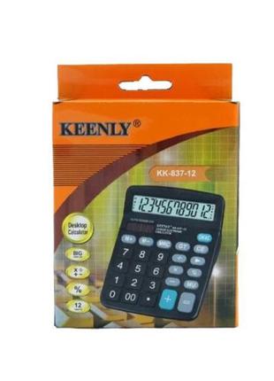 Калькулятор чисел keenly kk 837-12 настільний чорний3 фото