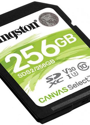 Карта пам'яті kingston sds2/256gb sdxc canvas select plus 100rc10/uhs-i/u3/v30