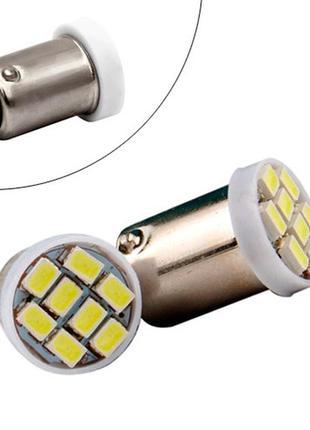 2x led ba9s t4w лампа в автомобиль, 8 smd 3020, белый