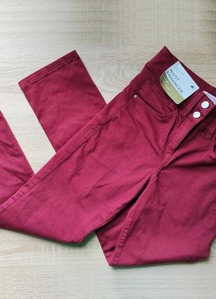 Женские джинсы скинни с высокой посадкой бордового цвета next3 фото