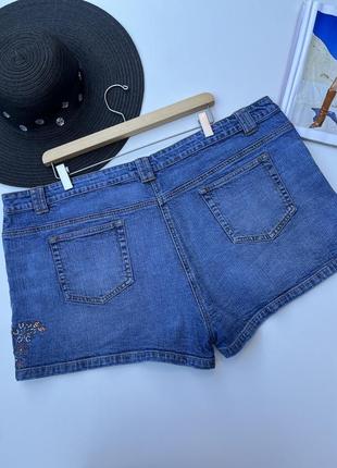 Стрейчевые джинсовые шорты батал4 фото